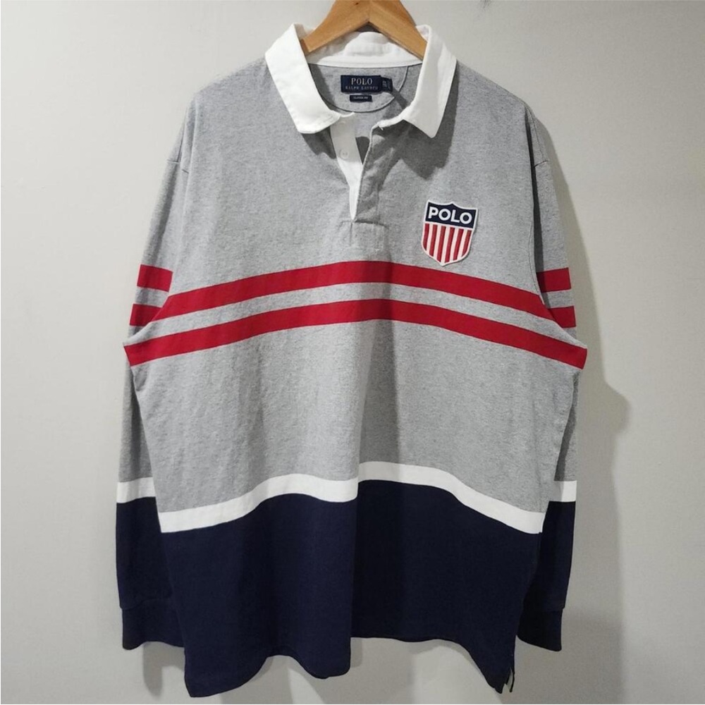 Ralph Lauren Kids Polo Gray with Red Stripes